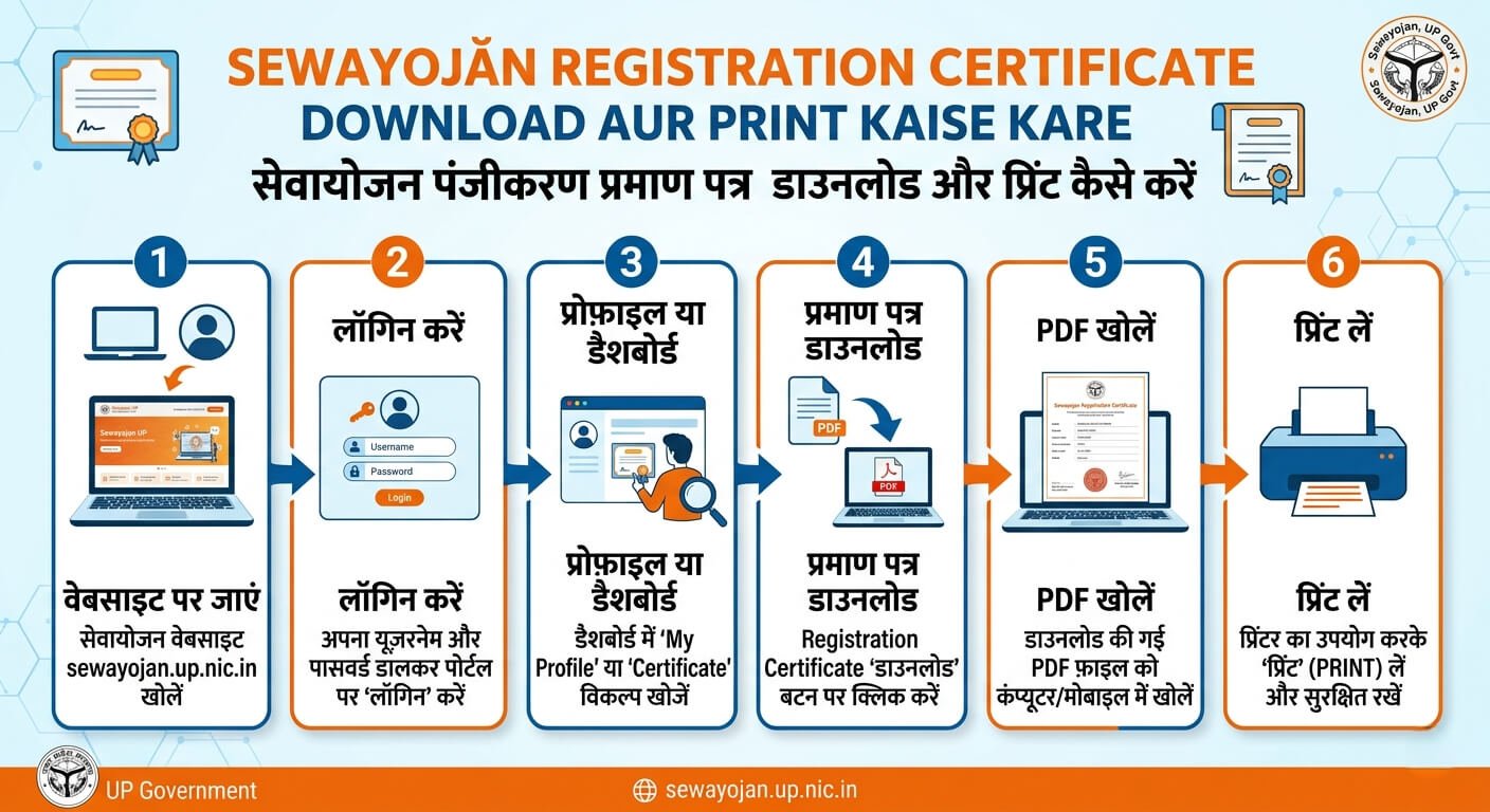 Sewayojan Registration Certificate Download Aur Print Kaise Kare