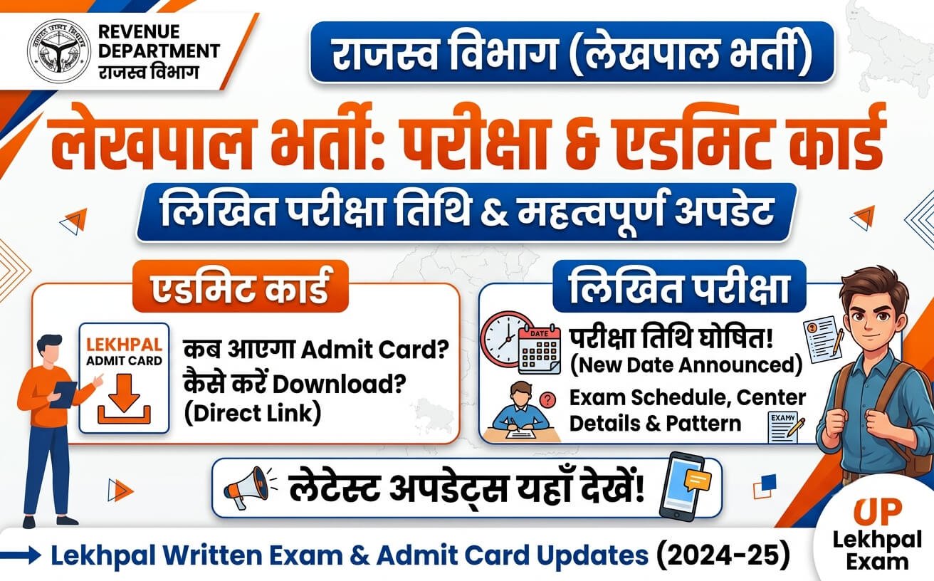 Revenue Department (Lekhpal Posts) Written Exam & Admit Card updates